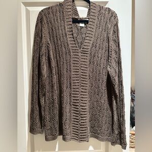 Coldwater Creek V-Neck Sweater in Rich Brown